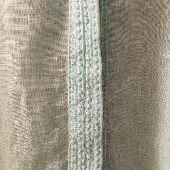 Olsen 100% Linen Pale Blue Button Down Shirt Coastal S - Picture 15 of 16